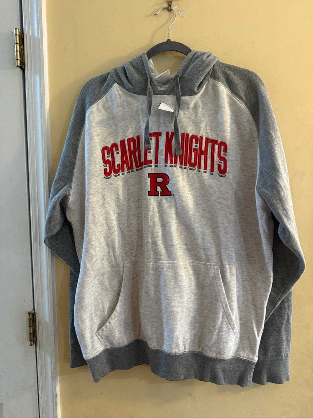 Champion Rutgers Scarlet Knights Graphic Hoodie Sweatshirt - Gray/Light Gray, L